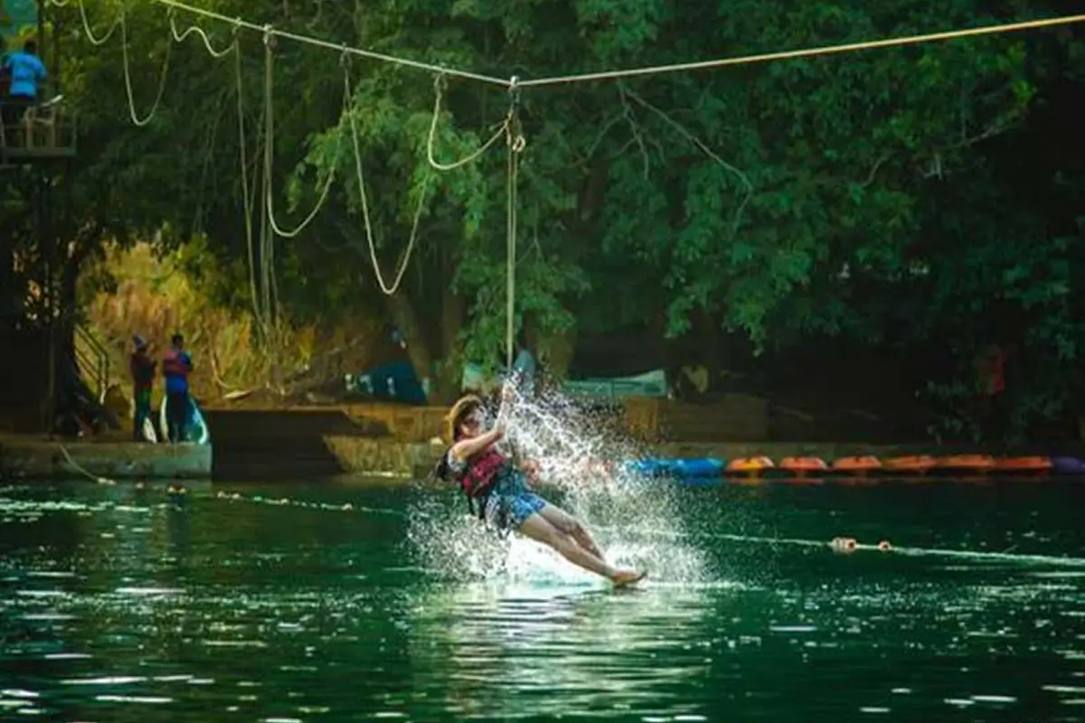 Zipline adventure activity at Dandeli resorts