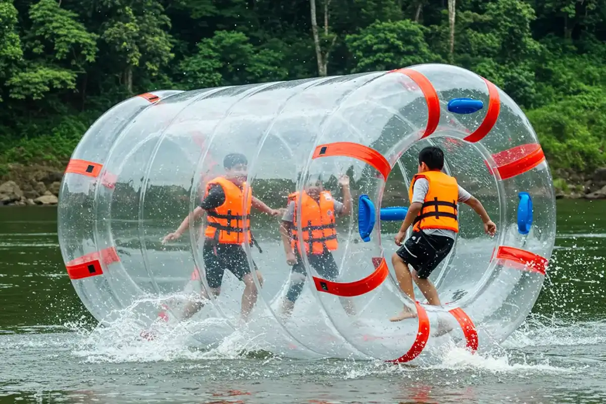 Fun filled water zorbing experience